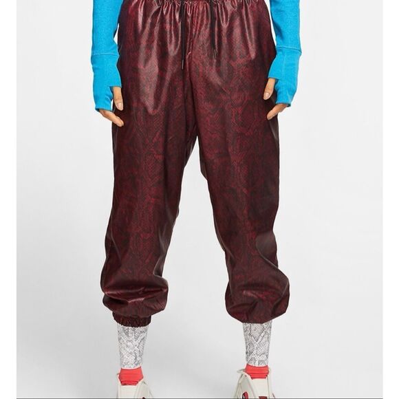 Nike Loose Fit Joggers Python Print size S Maroon Red Black - Picture 1 of 11